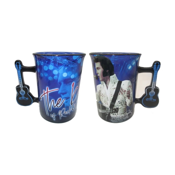 Elvis Presley White Jumpsuit Coffee Mug with Guitar Handle