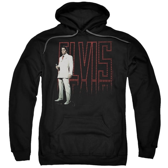 Elvis Presley White Suit Adult Pullover Hoodie Sweatshirt Black