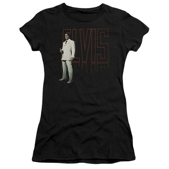 Elvis Presley White Suit Junior Women's Sheer T-Shirt Black