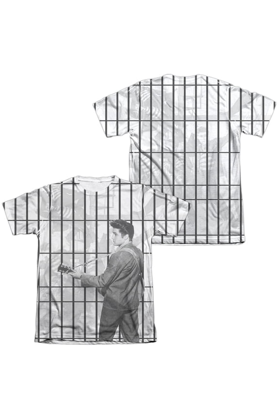 Elvis Presley Whole Cell Block (Front/Back Print) Sublimated T-Shirt White