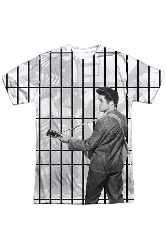 Elvis Presley Whole Cell Block Sublimated Crew T-Shirt White