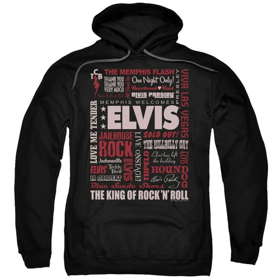 Elvis Presley Whole Lotta Type Pullover Hoodie Sweatshirt Black