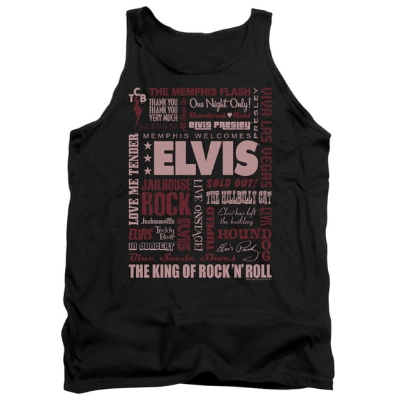 Elvis Presley Whole Lotta Type Tank Top Black