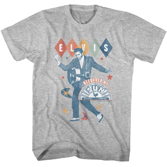 Elvis Presley Wiggle & Shimmy Men's T Shirt Accoustic Guitar Sun Records Memphis