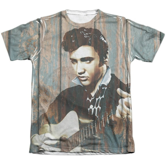 Elvis Presley Woodgrain Sublimated T-Shirt White