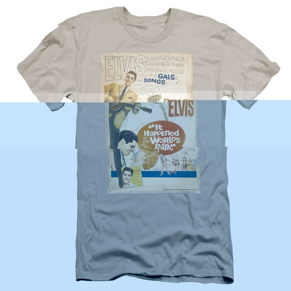 Elvis Presley World Fair Poster Premuim Canvas Slim Fit T-Shirt Silver