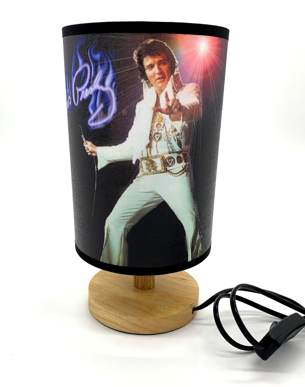 Elvis Table Lamp Night Light Wood Base Room Decoration or Great Gift Ideas