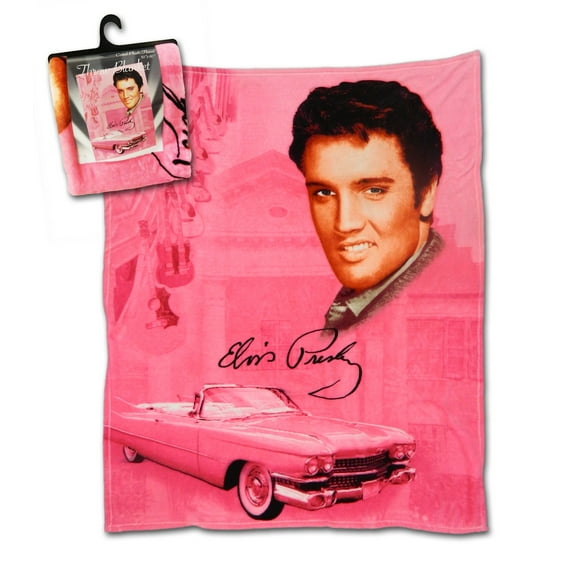 Elvis The King Presley Pink Cadillac Cozy Throw Blanket