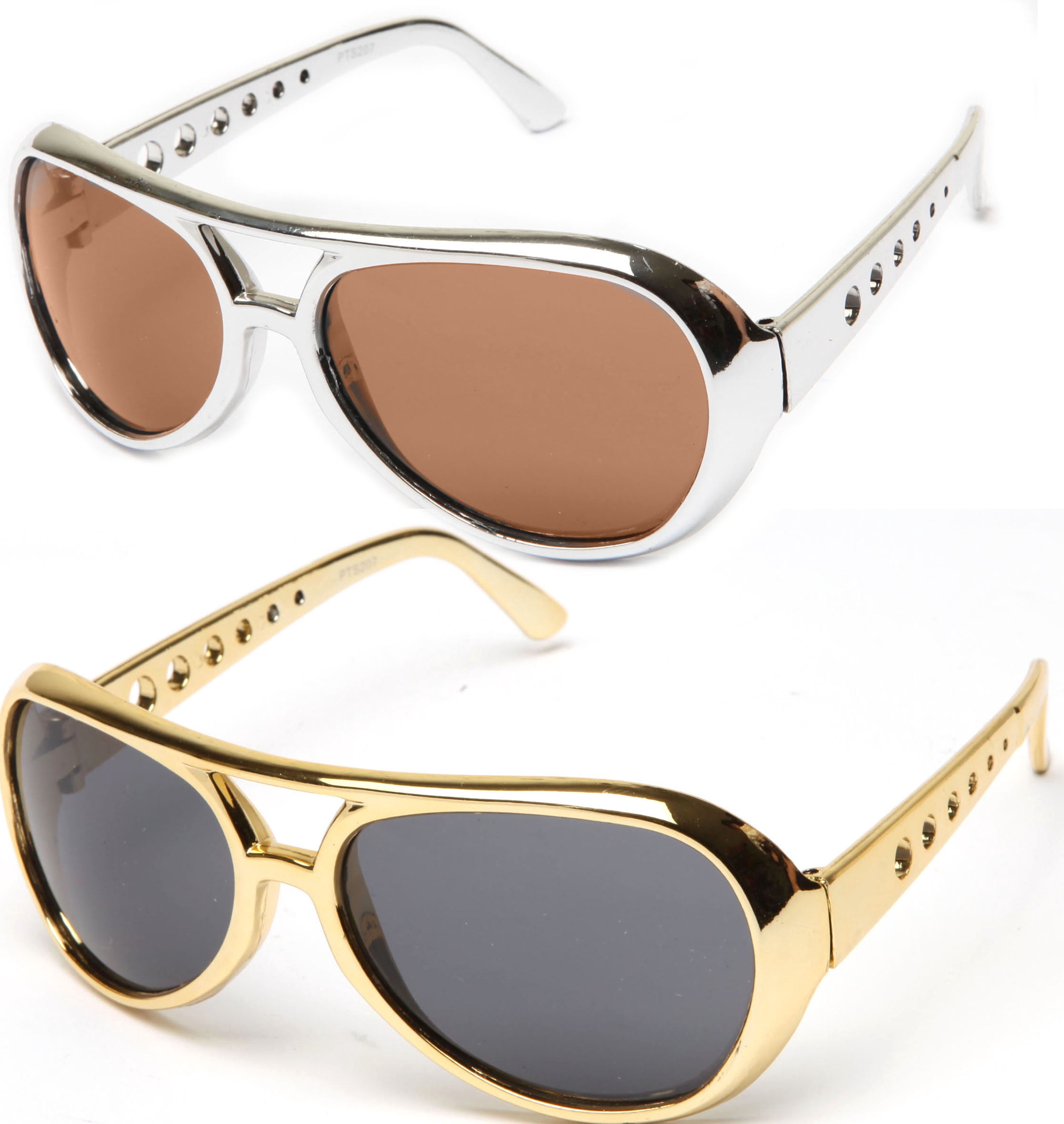 Rockstar Costume Sunglasses - Chrome Aviator Style Party Glasses (60's Retro)