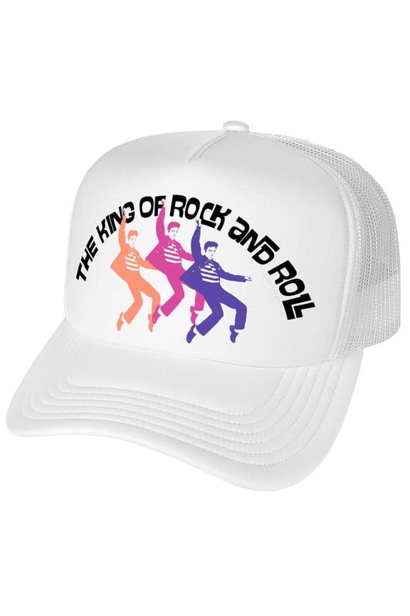 Elvis The King of Rock and Roll Dance Foam Snapback Trucker Hat - Unisex for Men and Women