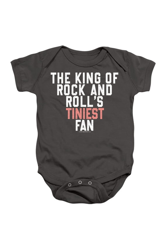 Elvis Tiniest Fan Unisex Infant Snap Suit for Baby (12 Months) Charcoal