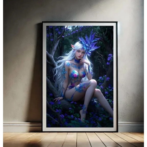 Elvish Beauty 1 Fantasy Poster Wall Art Mystical Elven Art Home Decor Vintage Gift Living Room Dercor