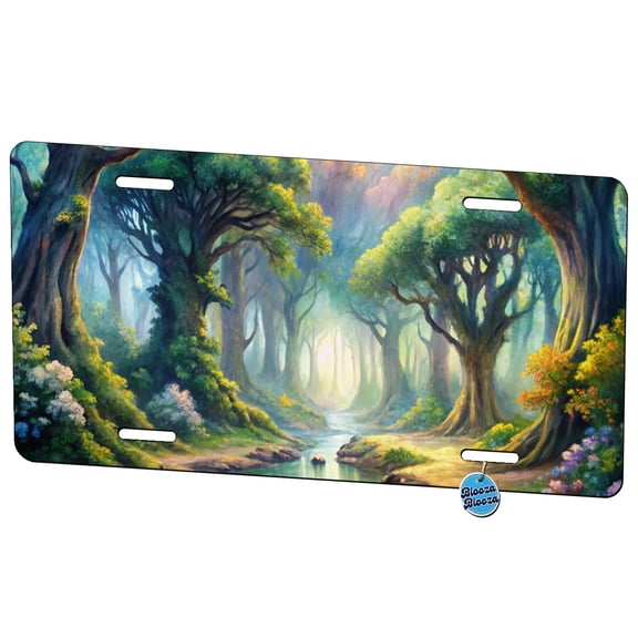 Elvish Elves Forest Fantasy Watercolor Design Metal Novelty License Plate