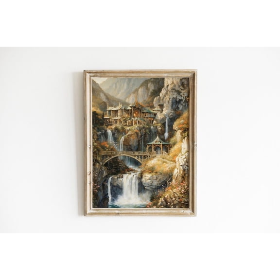 Elvish River Valley Fantasy High Fantasy Power Rings Wall Art Design 2
