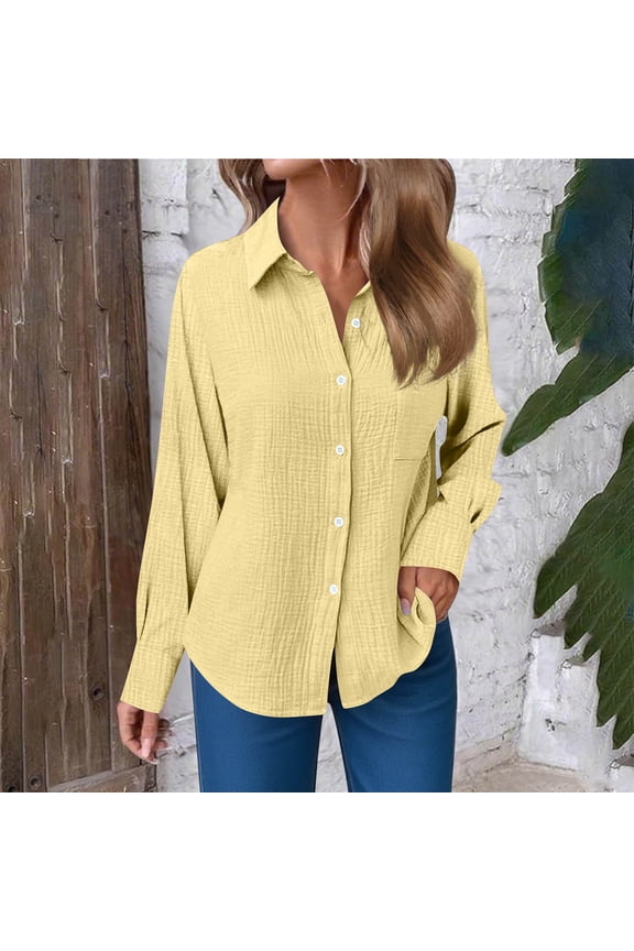 100%Cotton Jackets for Women Blouse Outerwear Pocket Fall Jackets Casual Holiday Womens Tops