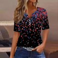thumbnail image 1 of Elvqul 4th of July Shirts for Women Patriotic Tops Plus Size Independence Day Star V-Neck Ladies T Shirts 3/4 Sleeve, 1 of 5