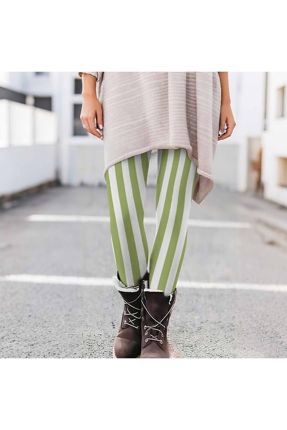 Athletic Leggings for Women Halloween Pants Stretch Winter High Waist Striped Juniors Leggings Pants Plus Size