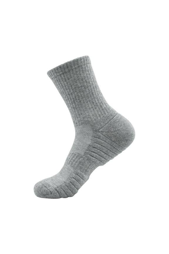 Athletic Socks for Men,Cotton Fuzzy Basketball Gray Breathable,Crew Socks for Men