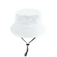 thumbnail image 1 of Elvqul Beach Hat Women Men White Fishing Fashion Sun Cap Bucket Drawstring Breathable Solid Unisex Hat, 1 of 1