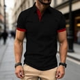 thumbnail image 1 of Elvqul Big and Tall Tops for Men Short Sleeve Tees Collared Solid, 1 of 9