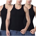 thumbnail image 1 of Elvqul Black Shirts for Men Pullover T-Shirts Casual Solid Fashion Cotton Mens Tank Tops V-Neck, 1 of 4