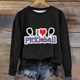 thumbnail image 1 of Elvqul Black Sweatshirt Women Clearance Under $5 Comfort Crewneck Long Sleeve Womens Tops Fashion Pickleball Blouse Graphic Sweatshirts, 1 of 3
