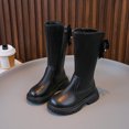 thumbnail image 1 of Elvqul Boots for Girls,Girls Shoes,Winter Zipper High Riding Boots Butterfly Faux Leather Size 1.5 Big Girls, 1 of 8