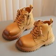 thumbnail image 1 of Elvqul Boots for Girls,Shoes for Girls,Ankle Lace up Boot Anti Slip Faux Leather Size 11.5 Girls, 1 of 9