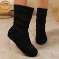 thumbnail image 1 of Elvqul Boots for Women,Shoes for Women,Flat Heel Winter Wide Calf Mid-Calf Black Fall,Size 8.5, 1 of 8