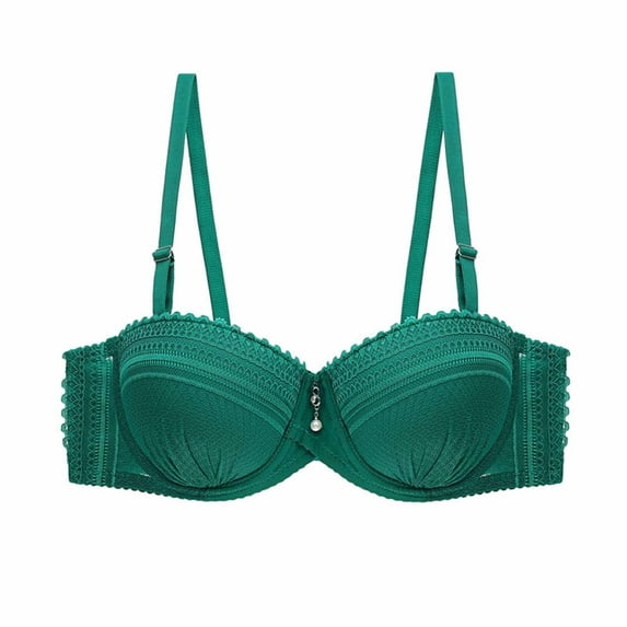 Elvqul Bras Women Standard Straps Underwire Green Comfort Lace Underwear Nylon Bras