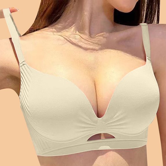Elvqul Bras Women White Bralette Wireless Standard Straps Push-Up Underwire Seamless Underwear Nylon Bras