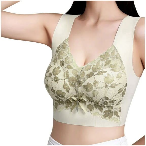 Elvqul Bras for Women Bralette Womens Bras $5 Push up Green Daily Lace Full Coverage Bra