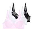 thumbnail image 1 of Elvqul Bras for Women,Womens Bra,Plus Size Breathable Push up Underwire 3 Pack Lace Lightweight Oversized,Size 38B, 1 of 4