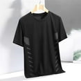 thumbnail image 1 of Vetsdori Breathable Shirts for Men Black Athlete Pull on Short Sleeve Casual Crew Neck Holiday Plain Fitness Mens T-Shirts Lightweight, 1 of 4