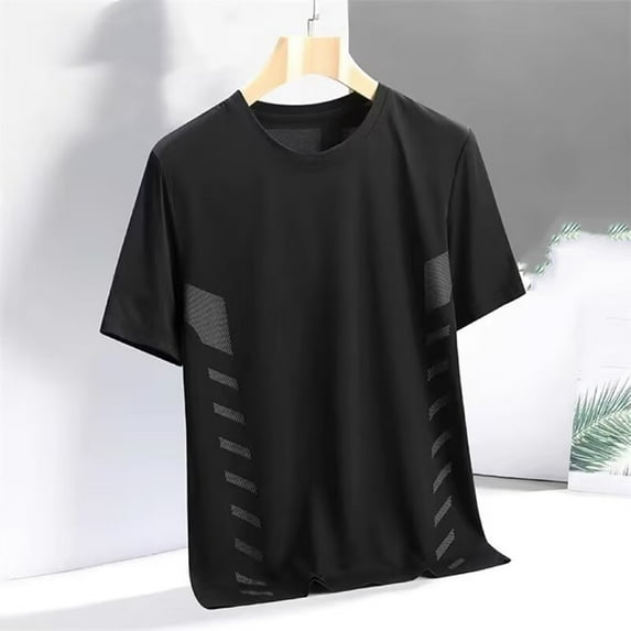 Vetsdori Breathable T-Shirts for Men Athlete Short Sleeve Pull on Solid Color Casual Black Lightweight Crew Neck Mens Shirts Workout