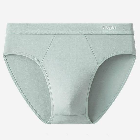 Vetsdori Briefs Underwear for Men Solid Elastic Waistband Pull-On Cotton Green Trendy Mens Underwear Casual