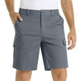 thumbnail image 1 of Elvqul Button Shorts for Men Gray Cargo with Pockets Elastic Waist Big and Tall Basketball Mens Shorts, 1 of 8