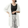 thumbnail image 1 of Elvqul Cardigans for Women White Casual Sweaters Long Long Sleeve Lightweight Comfortable Thin Womens Coats Solid Color, 1 of 7
