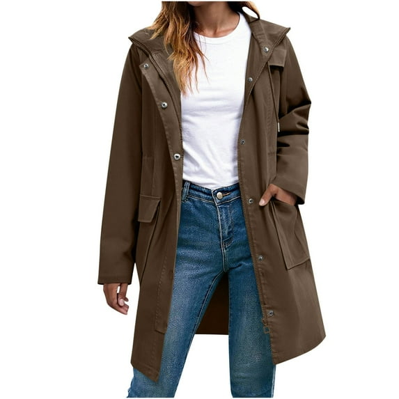 Hipattires Womens Cargo Jackets Pocket Zipper Trendy Fall Winter Shacket Cardigans Outerwear for Women Hood