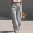 thumbnail image 1 of Elvqul Cargo Pants for Women with Multi Pockets, High Waisted Straight Leg Pants Elastic Waist Button Zip Quick Dry Casual Baggy Relaxed Fit Athletic Pants for Hiking Climbing, 1 of 7
