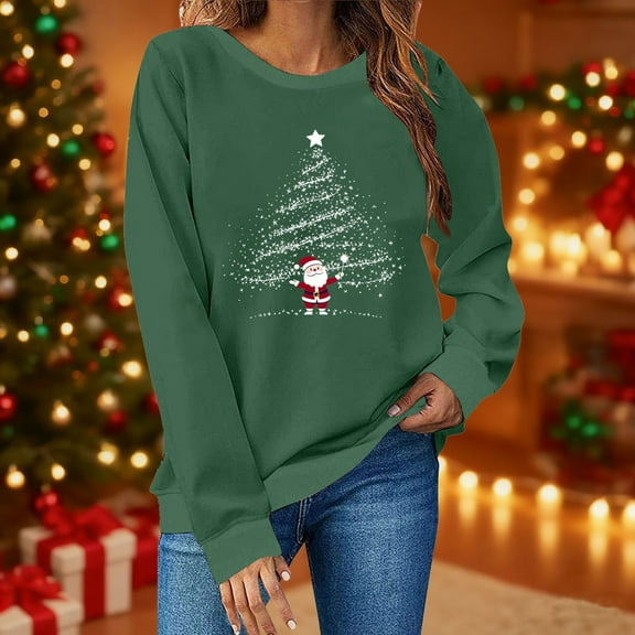 Elvqul Casual Sweatshirts for Women Tunic Shirts Crewneck Pullover Long Sleeve Winter Womens Sweatshirts