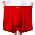 thumbnail image 1 of Vetsdori Casual Underwear for Men Big and Tall Seamless Boxer Briefs Big and Tall Breathable Soft Soft And Comfortable Mens Underwear Red, 1 of 4