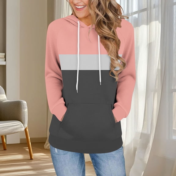 Elvqul Causal Sweatshirts for Women Long Sleeve Crew Neck Sweatshirts Graphic Loose Hoodies Fashionable Spring Juniors Tops