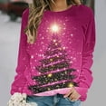 thumbnail image 1 of Elvqul Christmas Shirts for Women Dressy Tops Crewneck Long Sleeve Ladies Shirts Funny, 1 of 6