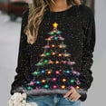thumbnail image 1 of Elvqul Christmas Tops for Women Fashion Shirts Crewneck Print Womens Tops, 1 of 6