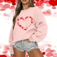 thumbnail image 1 of Elvqul Sweatshirts Women Crewneck Pink Long Sleeve Tops Graphic Valentine's Day Tees Fall Girls Sweatshirts, 1 of 5