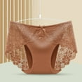 thumbnail image 1 of Hipattires Cotton Panties for Women Briefs Pull-On Mid Rise Fashion Stretchable 100% cotton Brown Lace Womens Underwear Size Large, 1 of 3