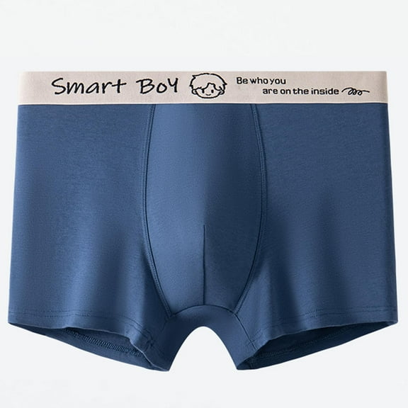 Vetsdori Cotton Underwear for Men Soft Soft And Comfortable Pull-On Blue Boxers Elastic Waistband Graphics Mens Underwear Trendy