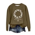 thumbnail image 1 of Elvqul Crew Neck Sweatshirts for Women Graphic Fleece Sweatshirts Long Sleeve Pullover Fashion Loose Girlfriends Tops Hooded, 1 of 1
