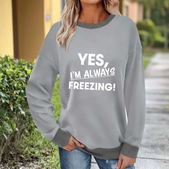 Elvqul Crew Neck Sweatshirts for Women Long Sleeve Hoodies Sweatshirts Causal Loose Elastic Fashion Graphic Ladies Tops